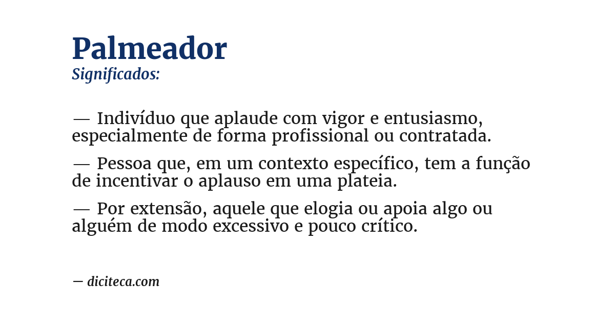 Significado de palmeador