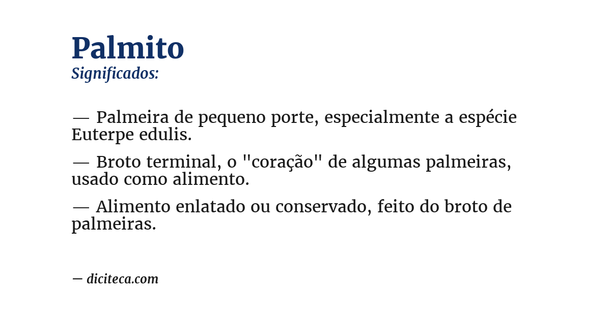 Significado de palmito