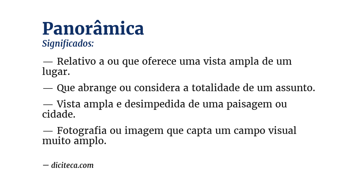 Significado de panorâmica