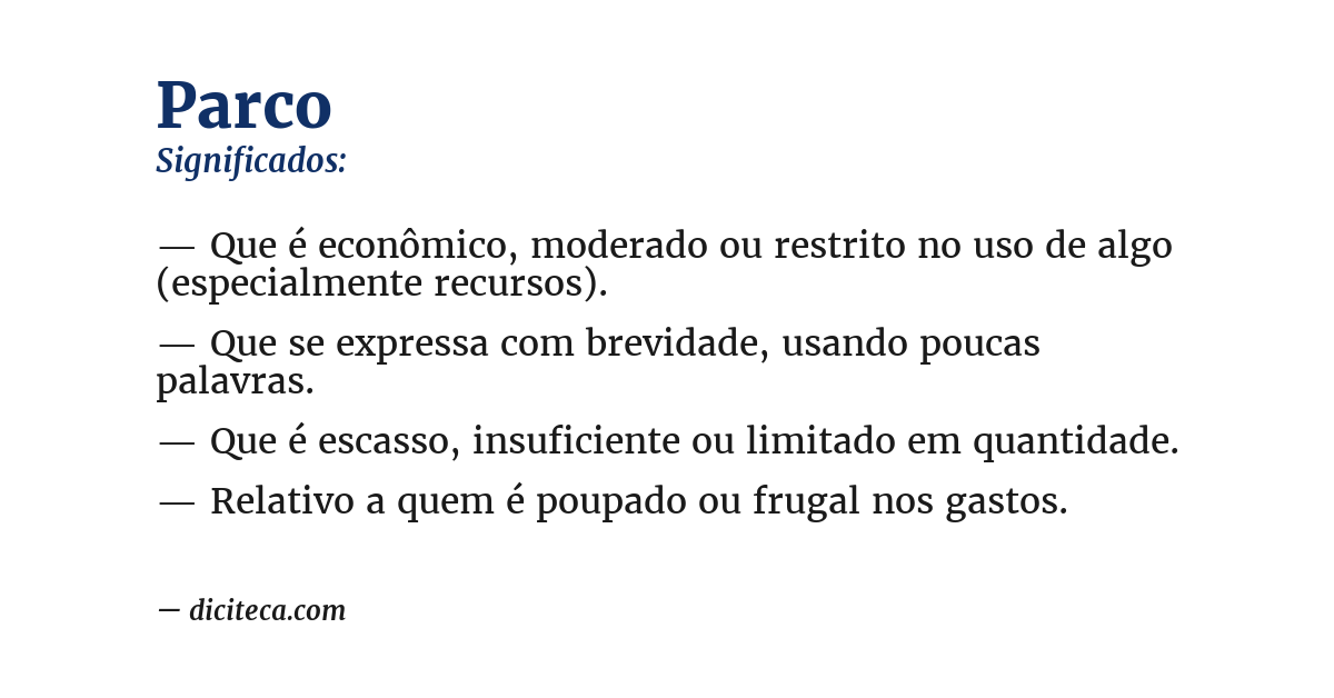 Significado de parco