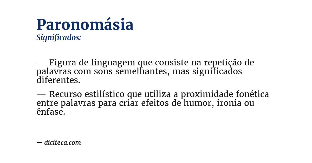 Significado de paronomásia