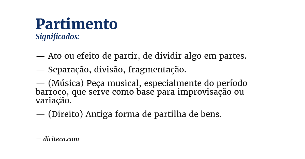Significado de partimento