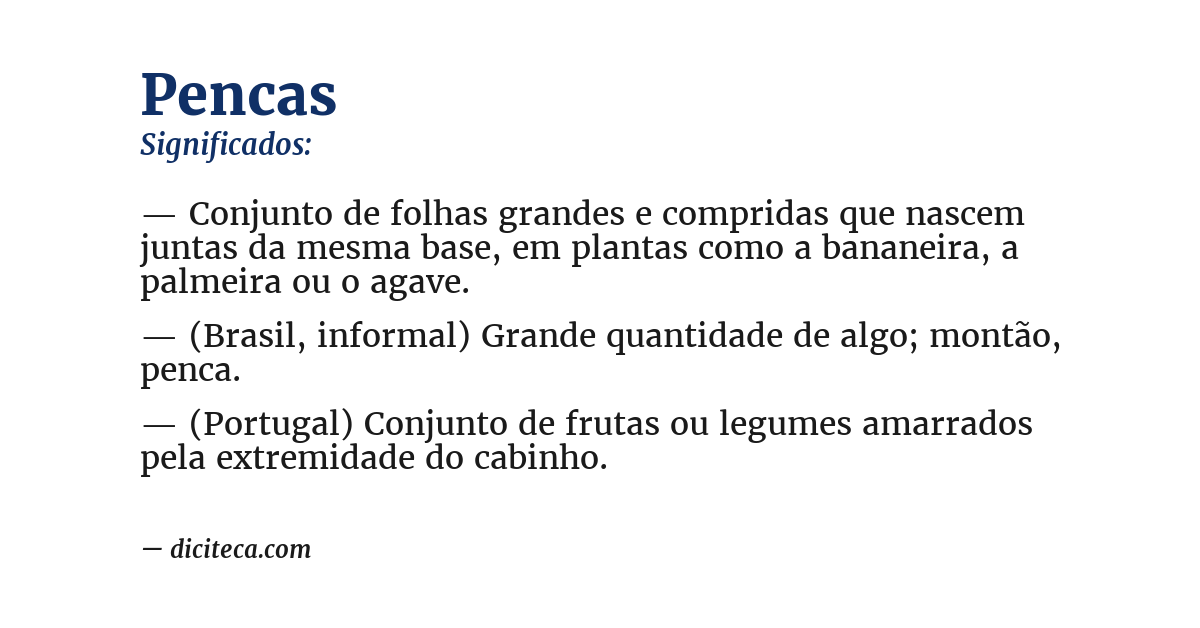 Significado de pencas