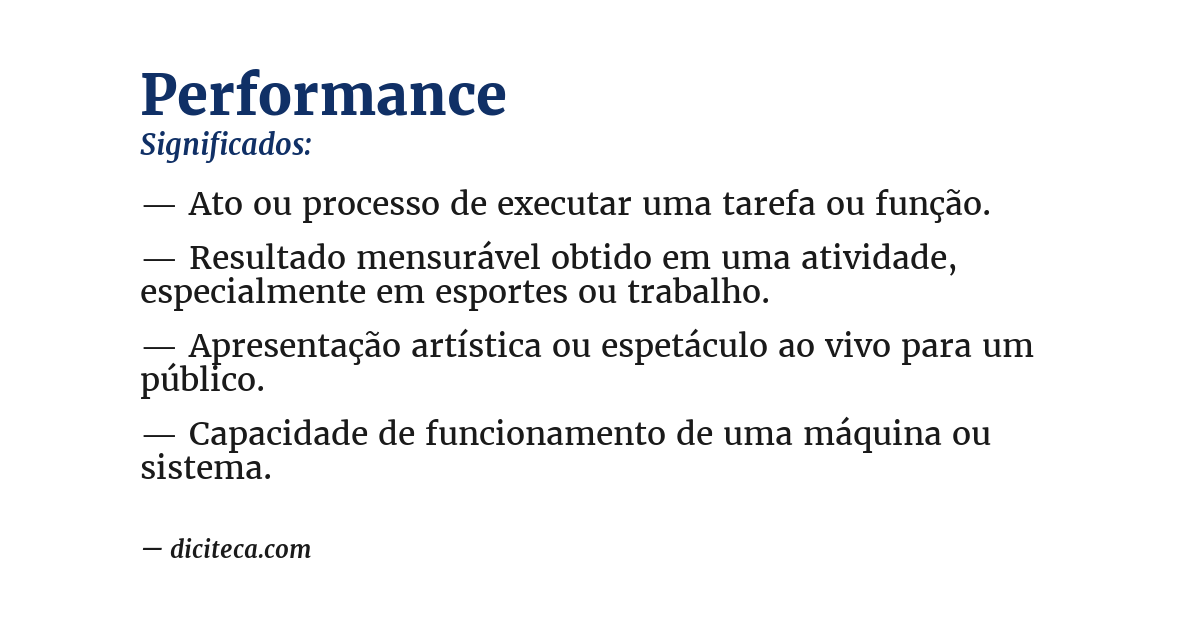 Significado de performance