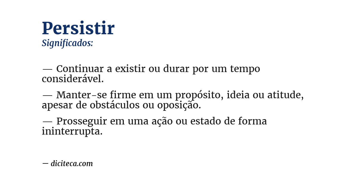 Significado de persistir