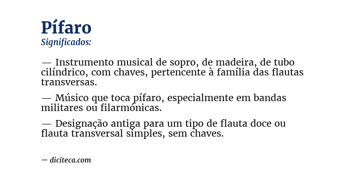 Significado de pífaro
