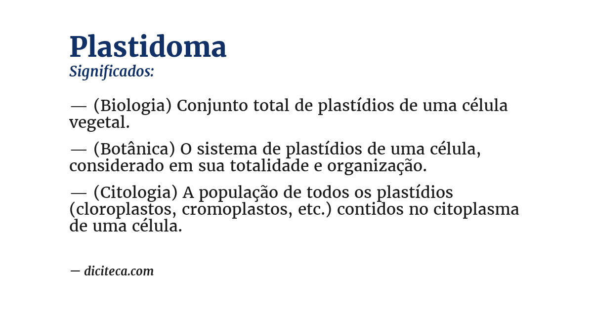 Significado de plastidoma