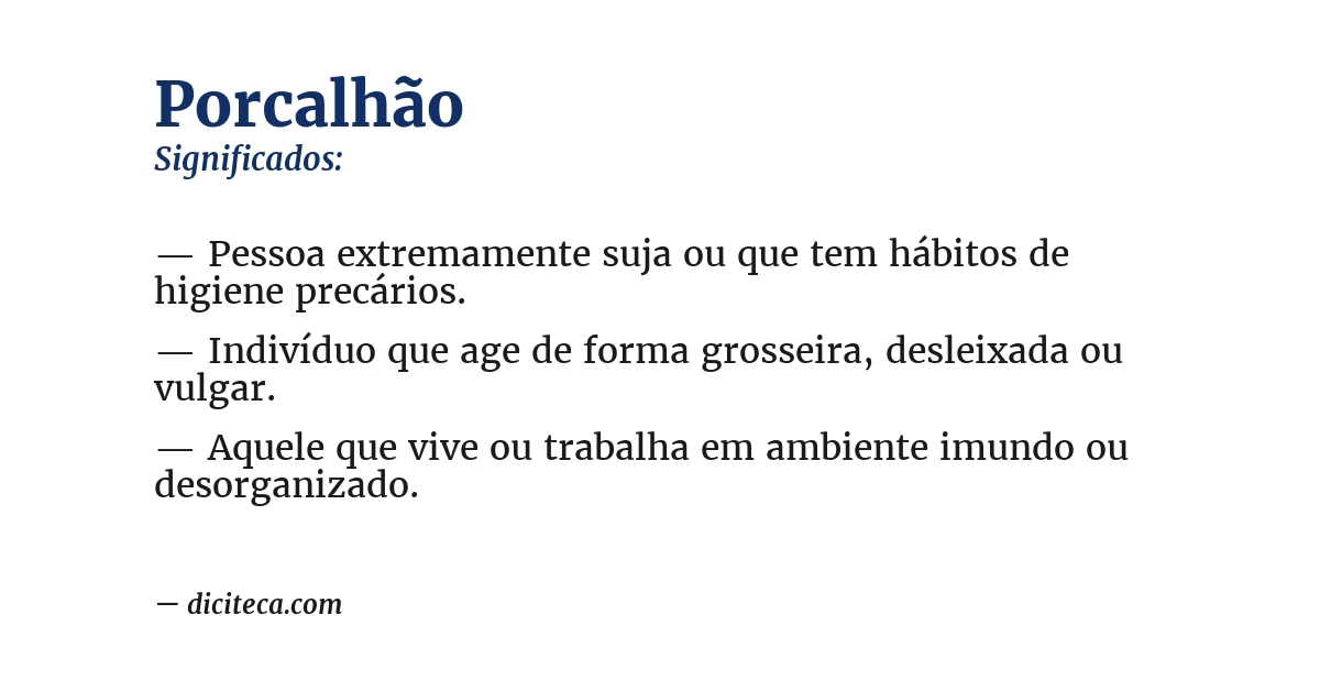 Significado de porcalhão