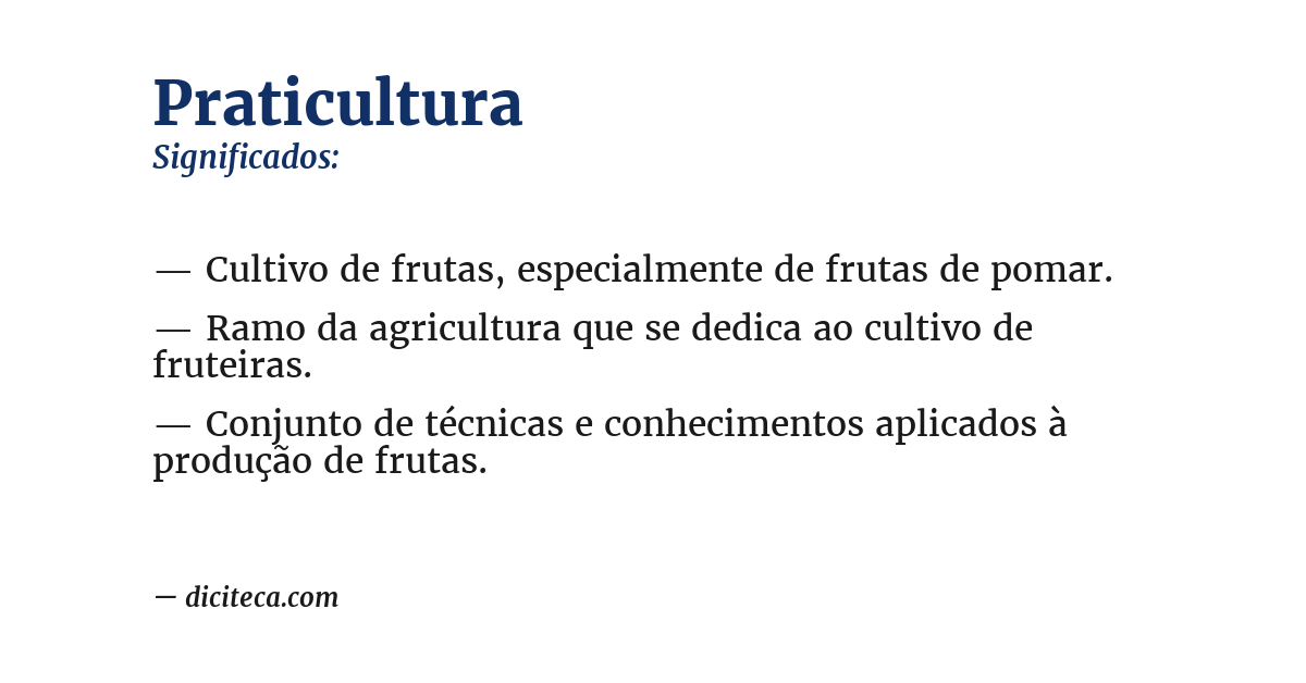 Significado de praticultura