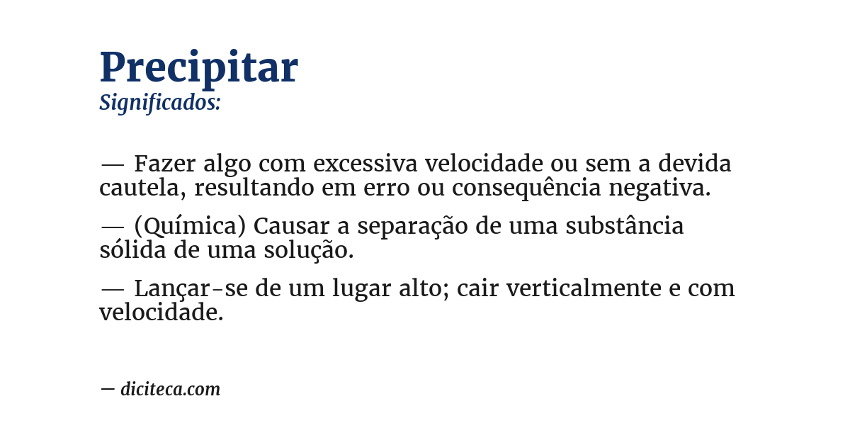 Significado de precipitar