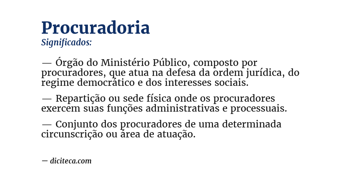 Significado de procuradoria