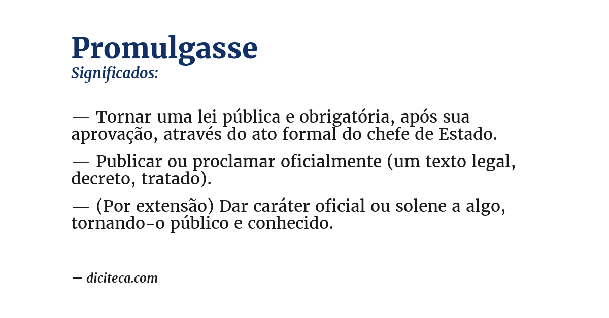 Significado de promulgasse