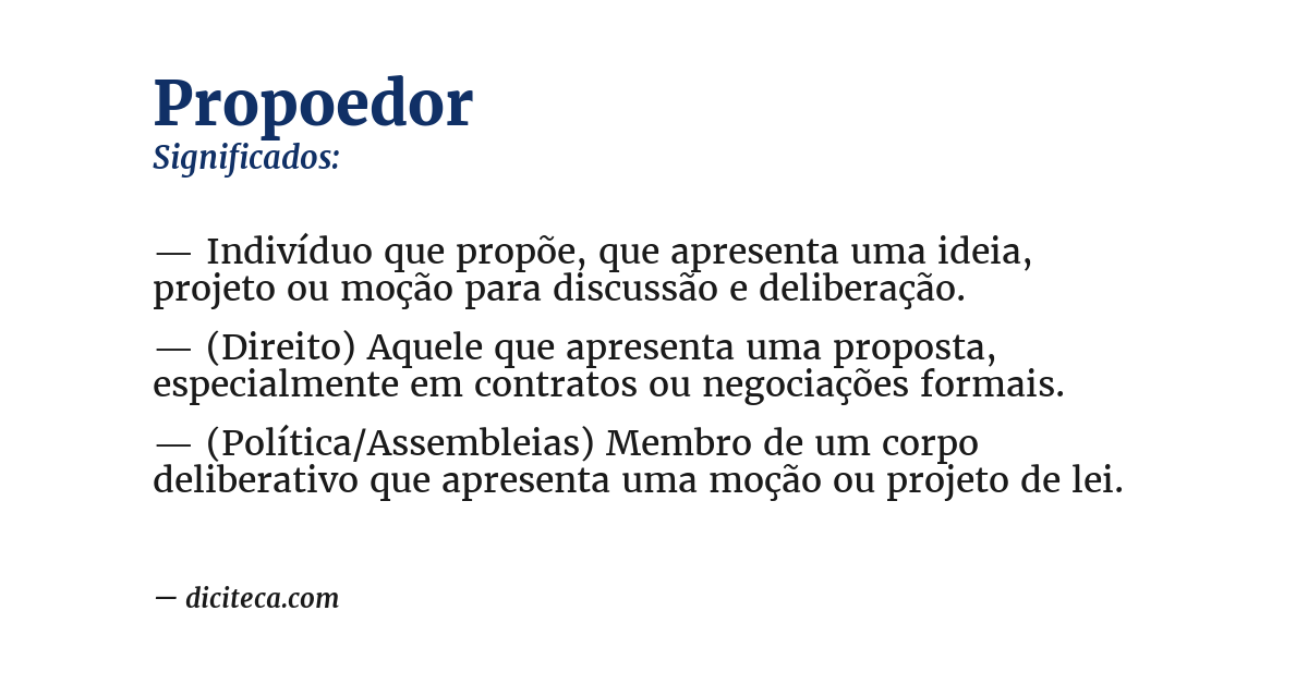 Significado de propoedor