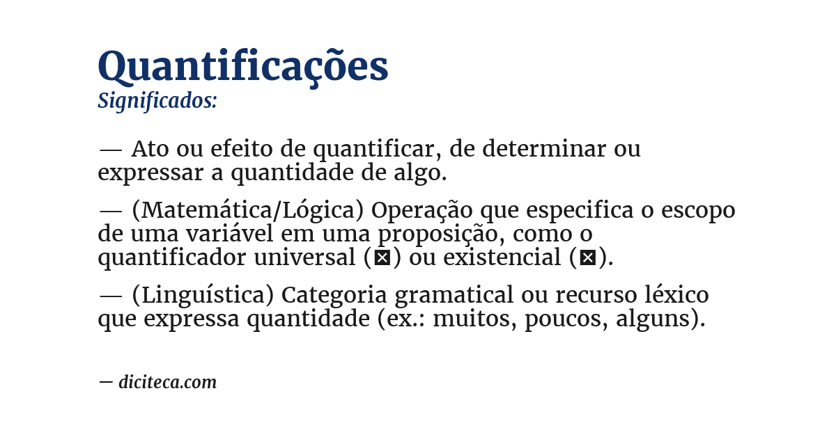 Significado de quantificações
