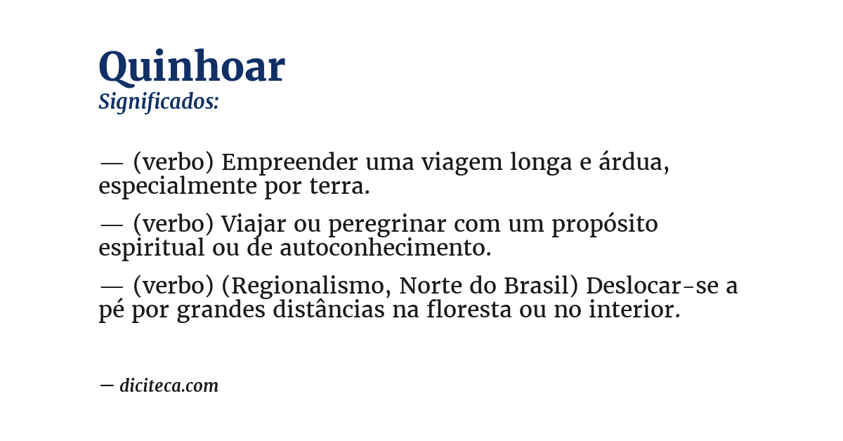Significado de quinhoar