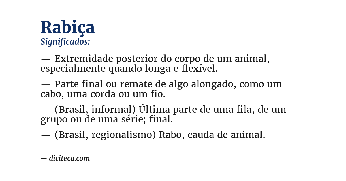 Significado de rabiça