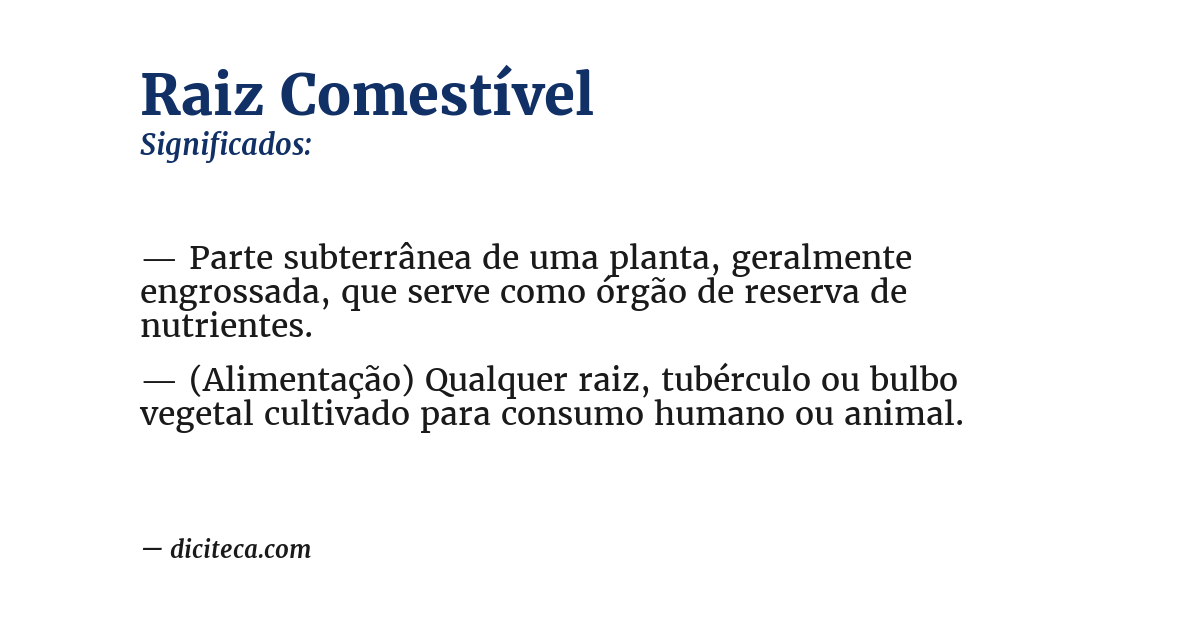 Significado de raiz comestível