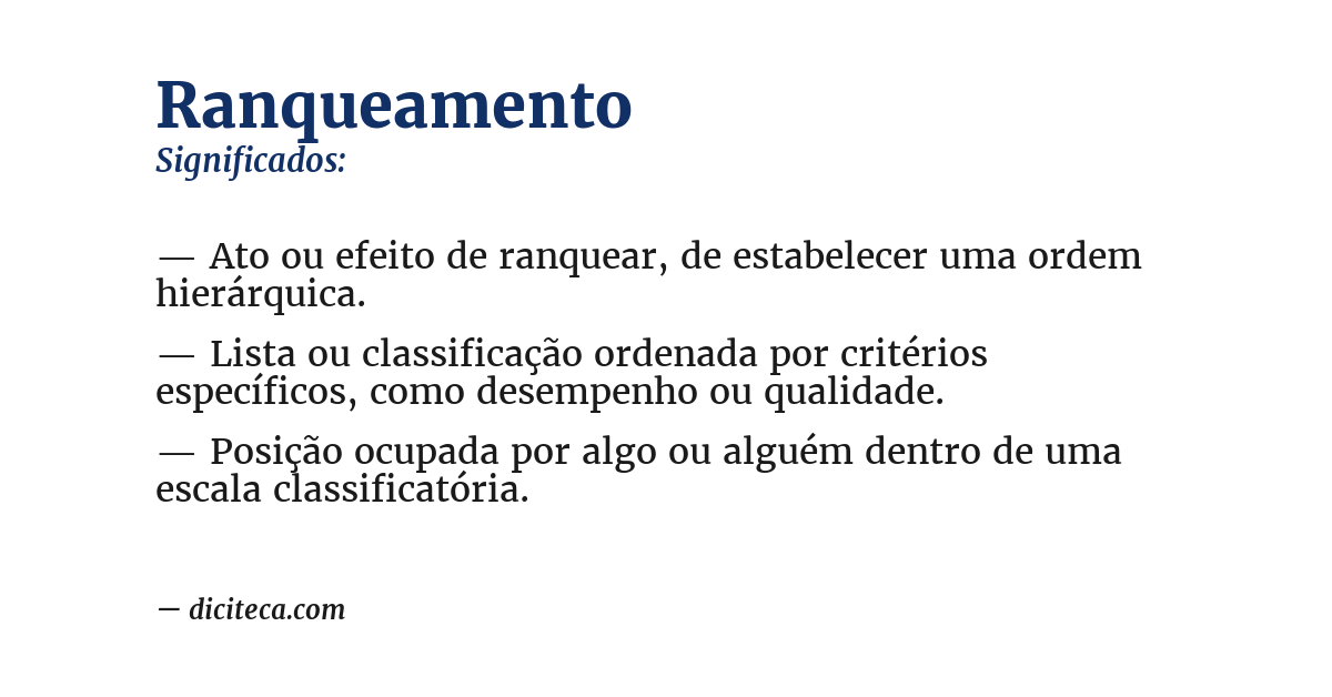 Significado de ranqueamento