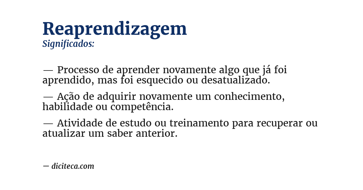 Significado de reaprendizagem