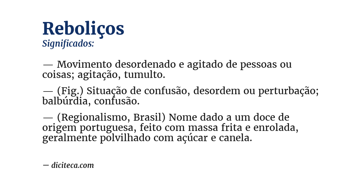 Significado de reboliços