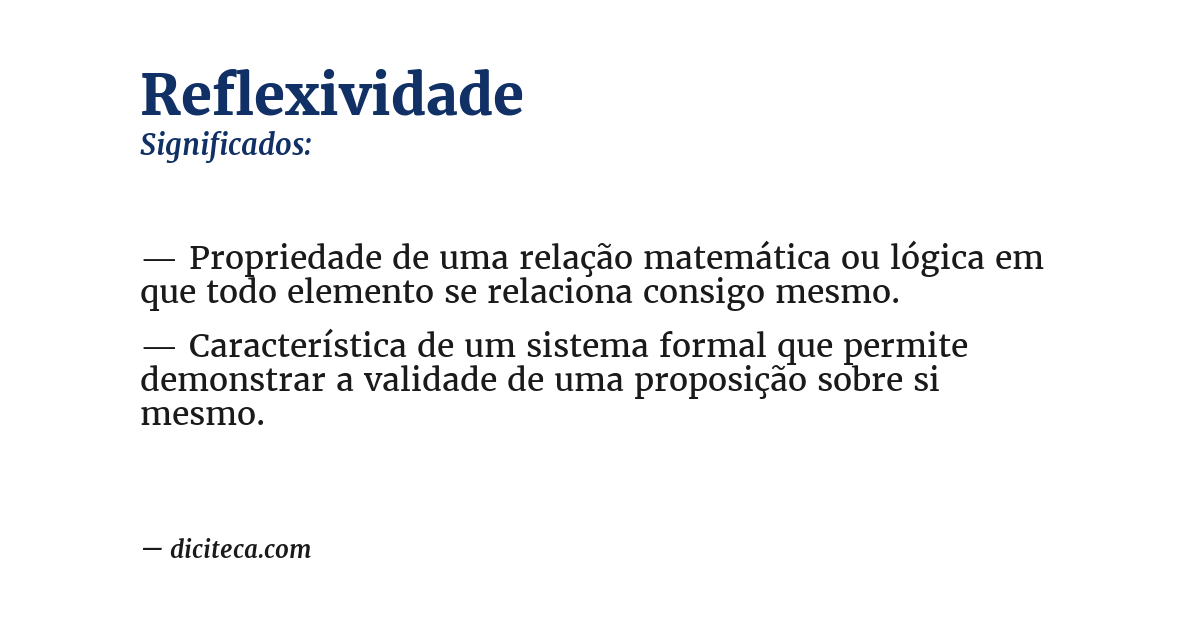 Significado de reflexividade