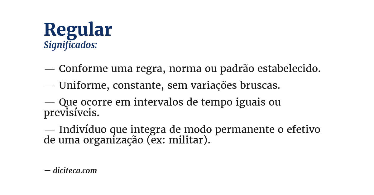 Significado de regular