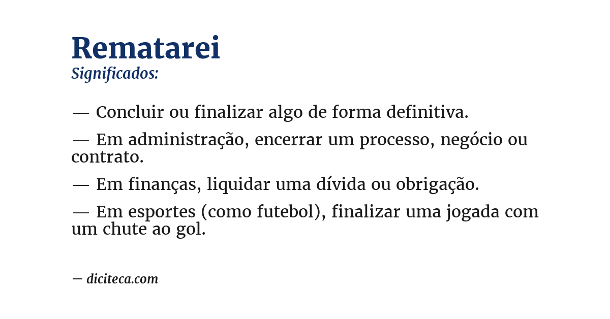 Significado de rematarei