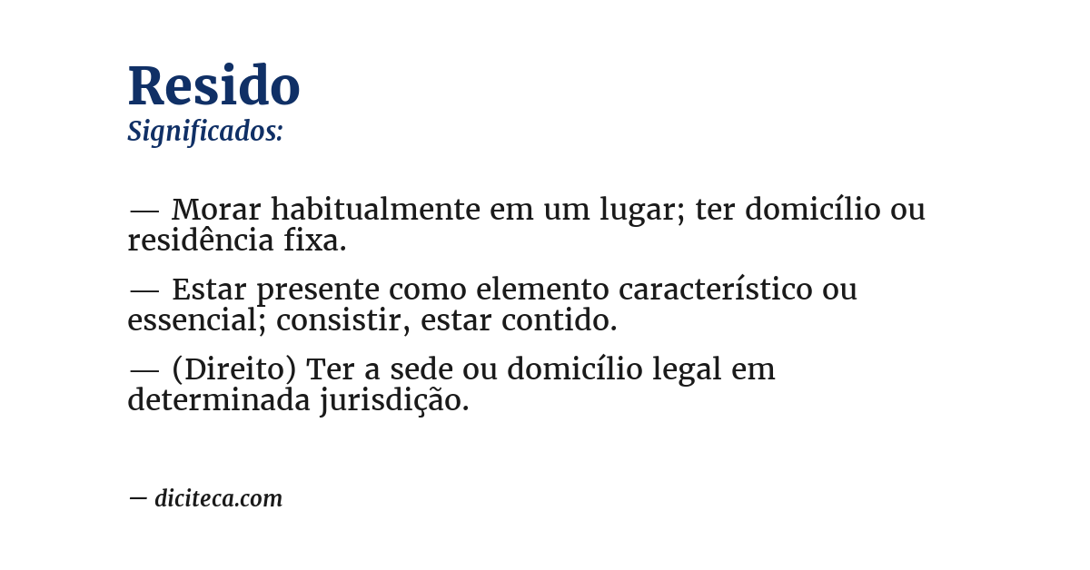 Significado de resido