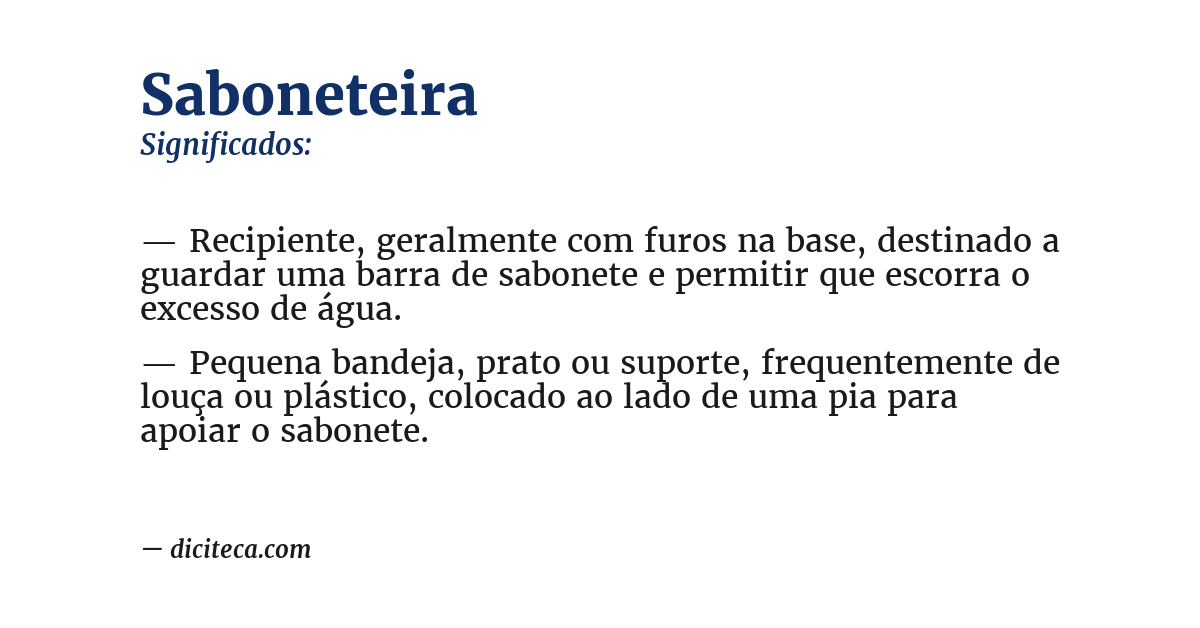 Significado de saboneteira