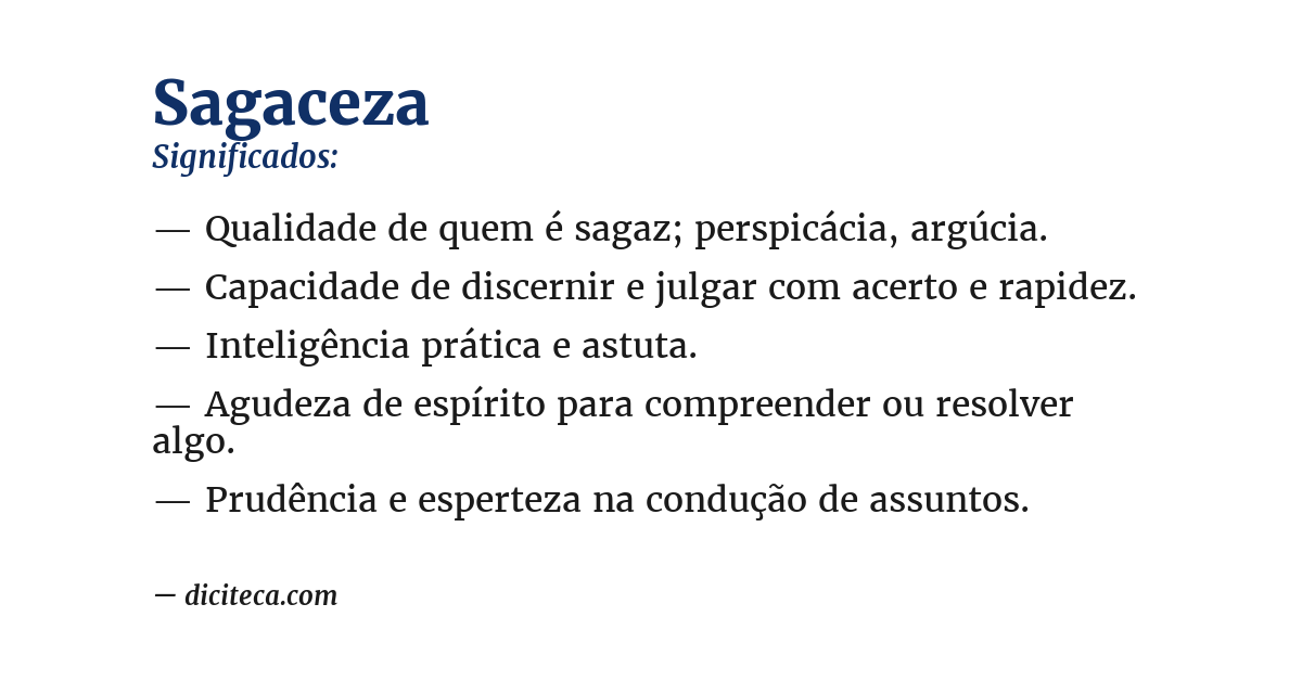Significado de sagaceza
