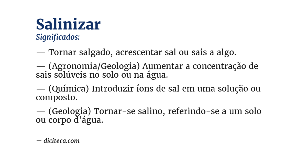 Significado de salinizar