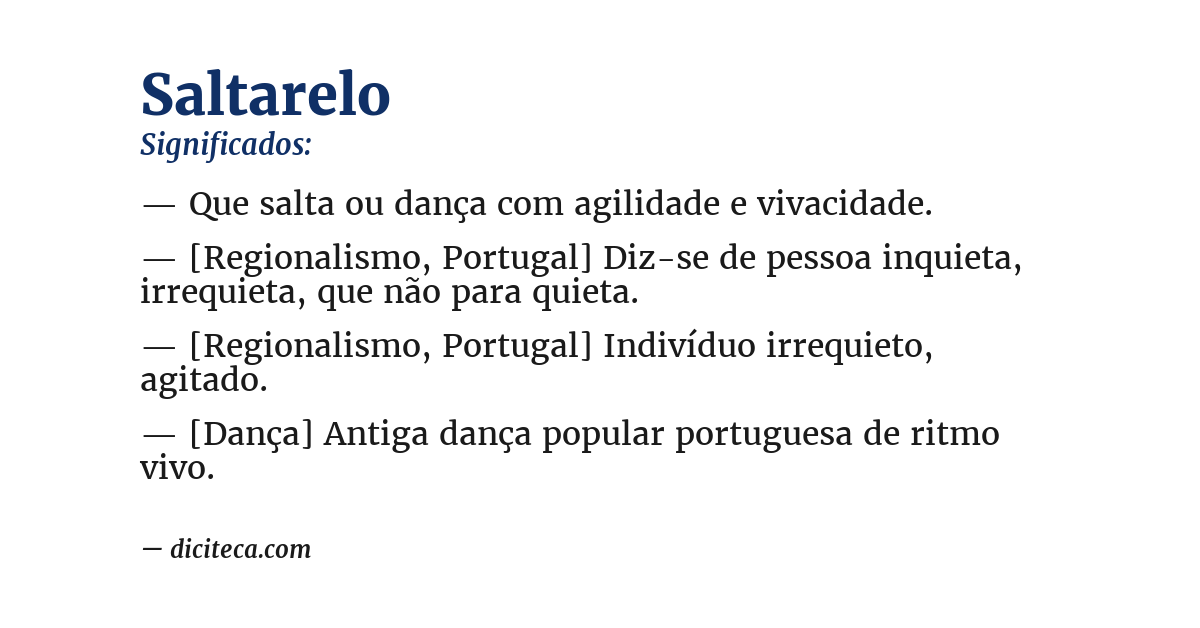 Significado de saltarelo