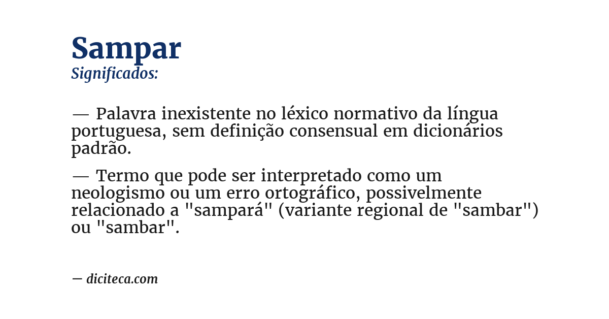 Significado de sampar