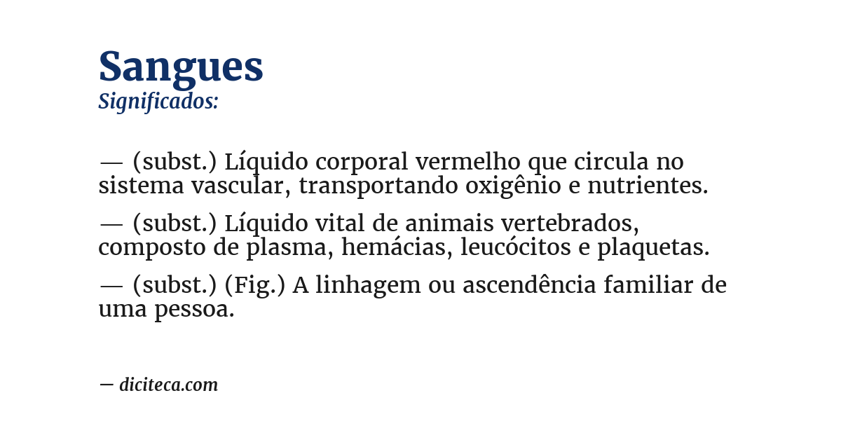 Significado de sangues