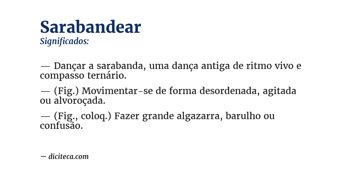 Significado de sarabandear