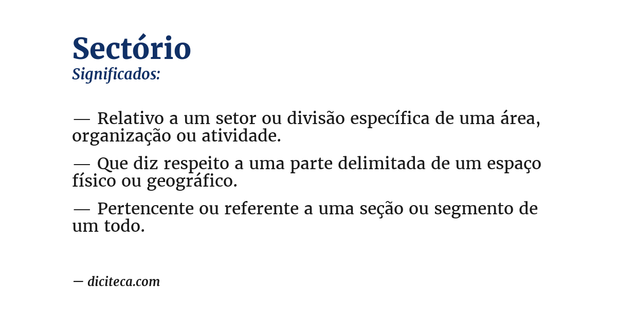 Significado de sectório