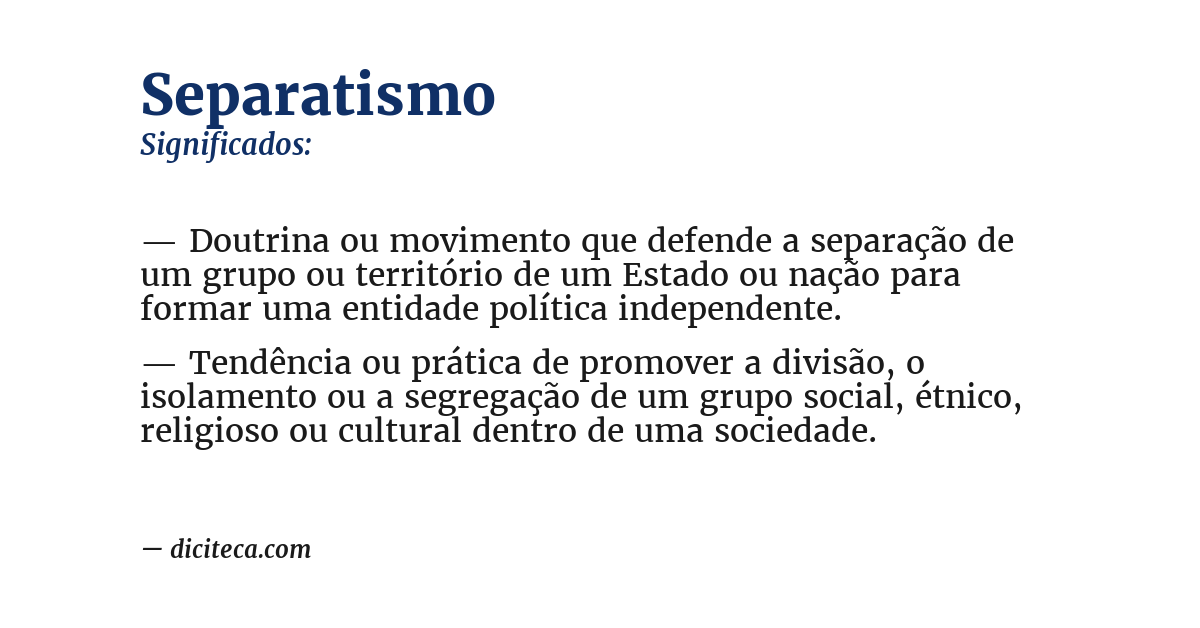 Significado de separatismo