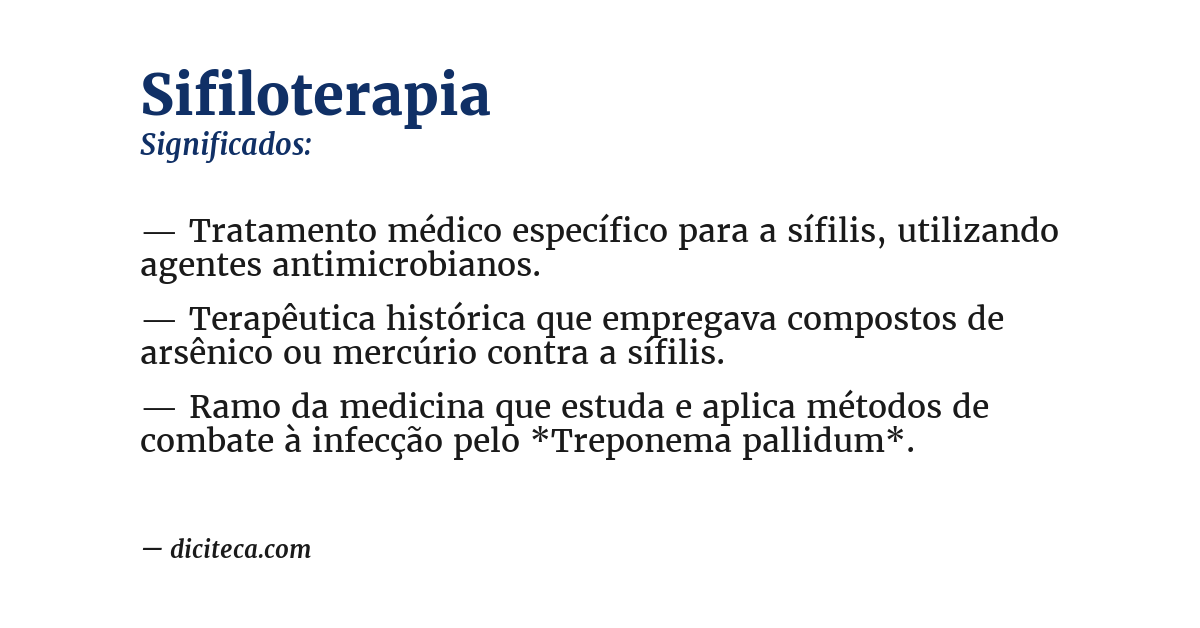 Significado de sifiloterapia