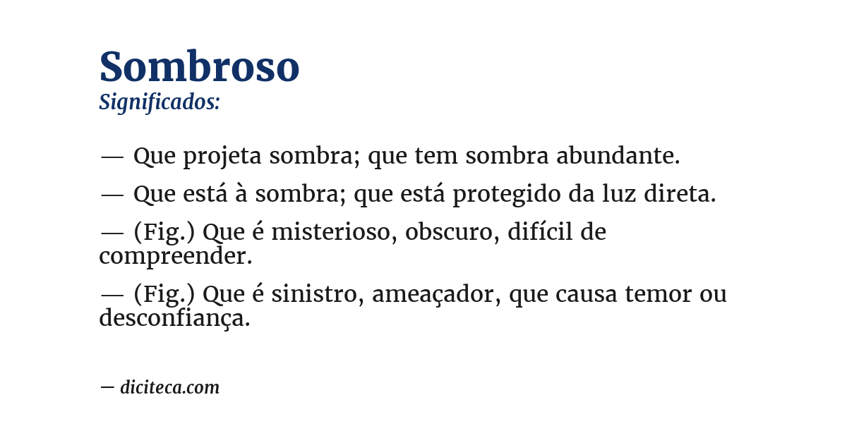 Significado de sombroso