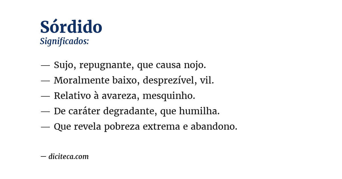 Significado de sórdido