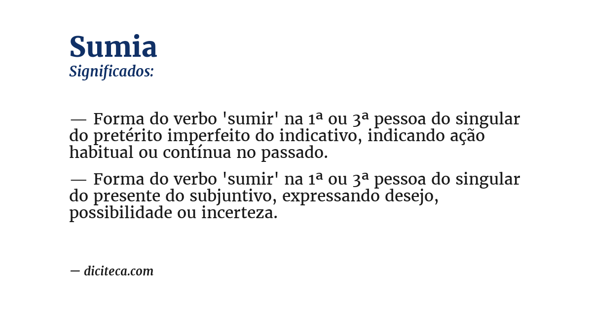 Significado de sumia