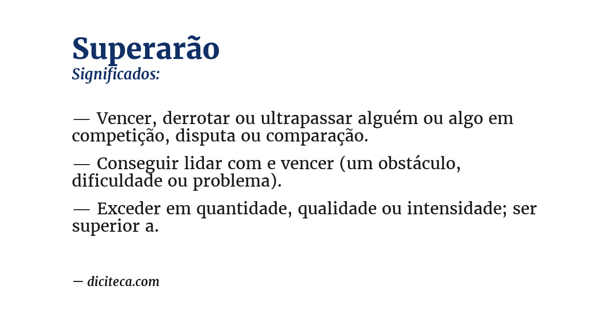 Significado de superarão