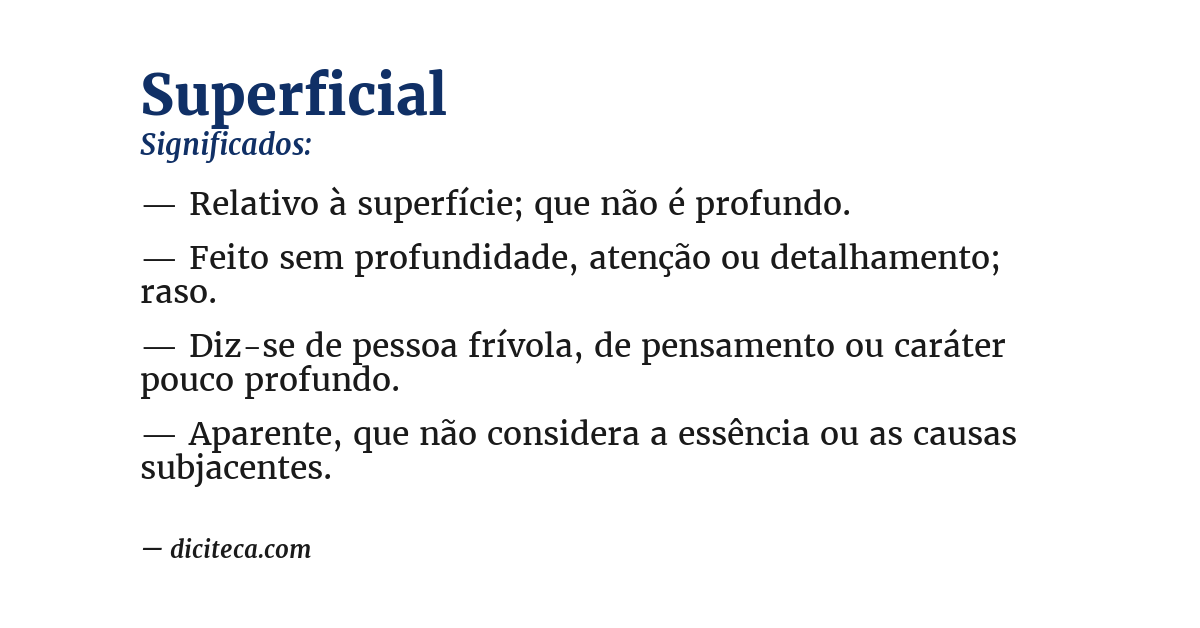 Significado de superficial