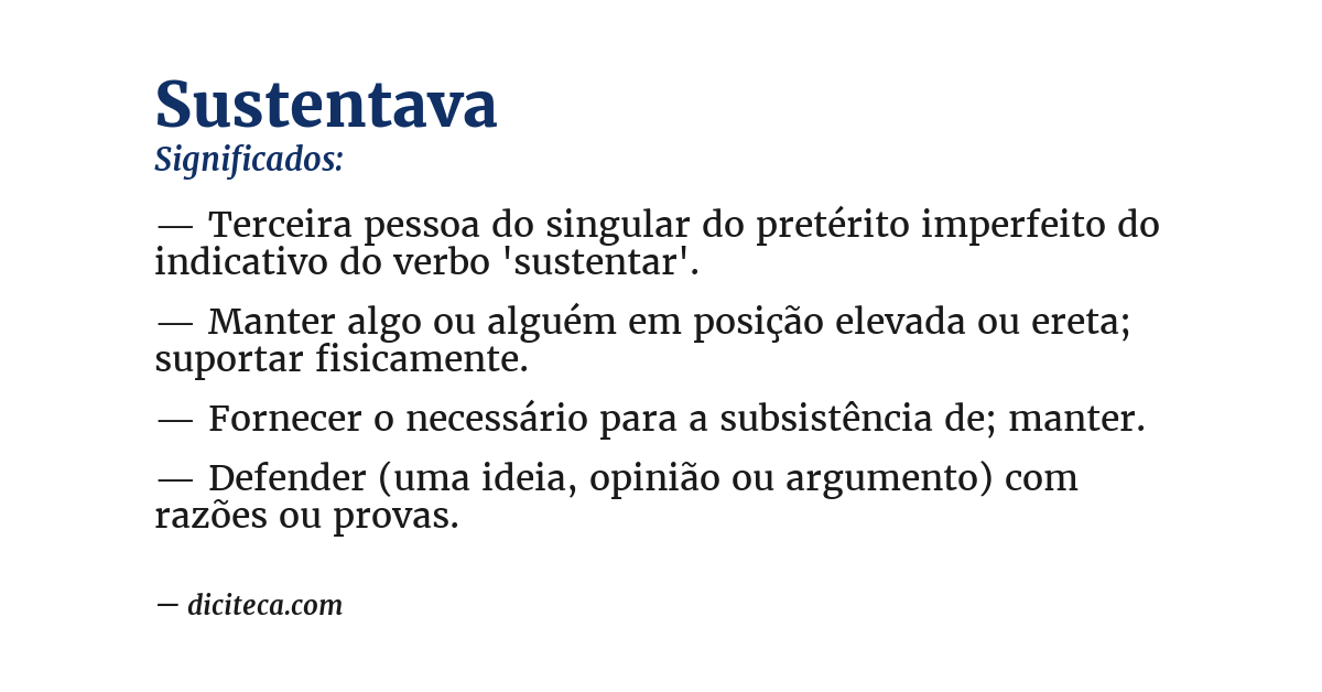 Significado de sustentava