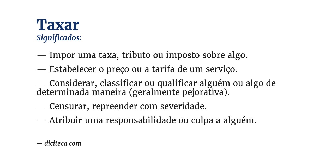 Significado de taxar