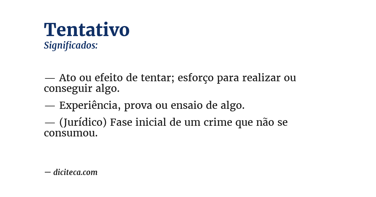 Significado de tentativo