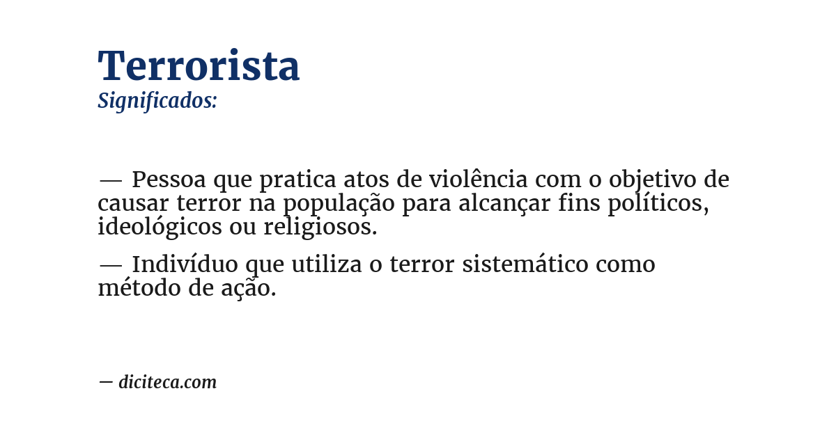 Significado de terrorista