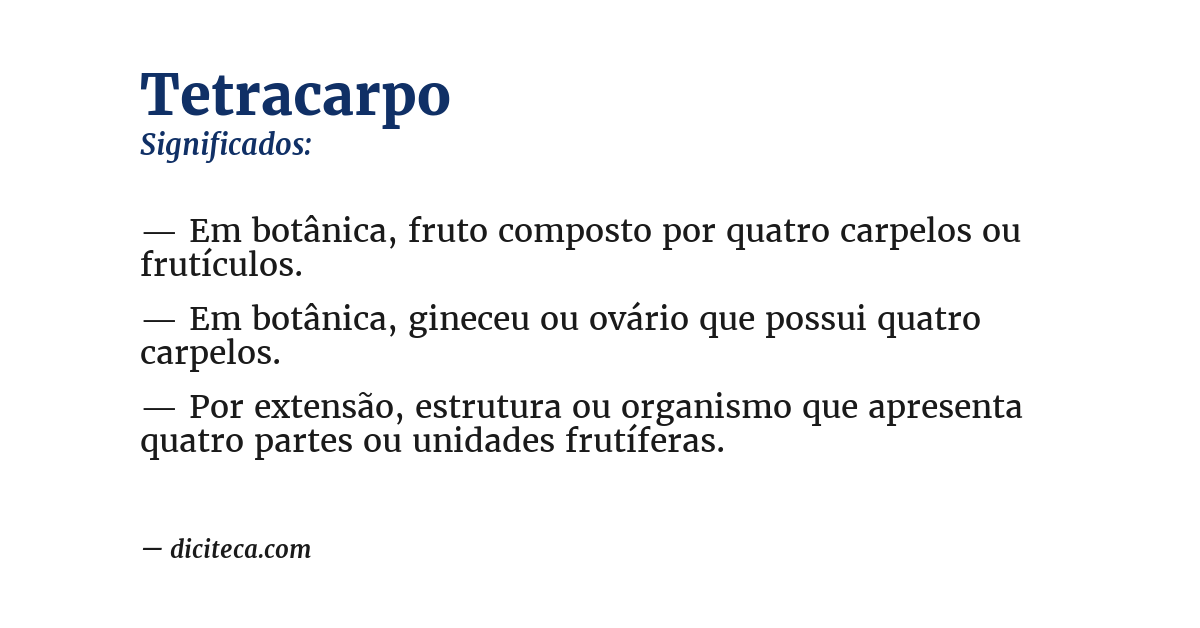 Significado de tetracarpo