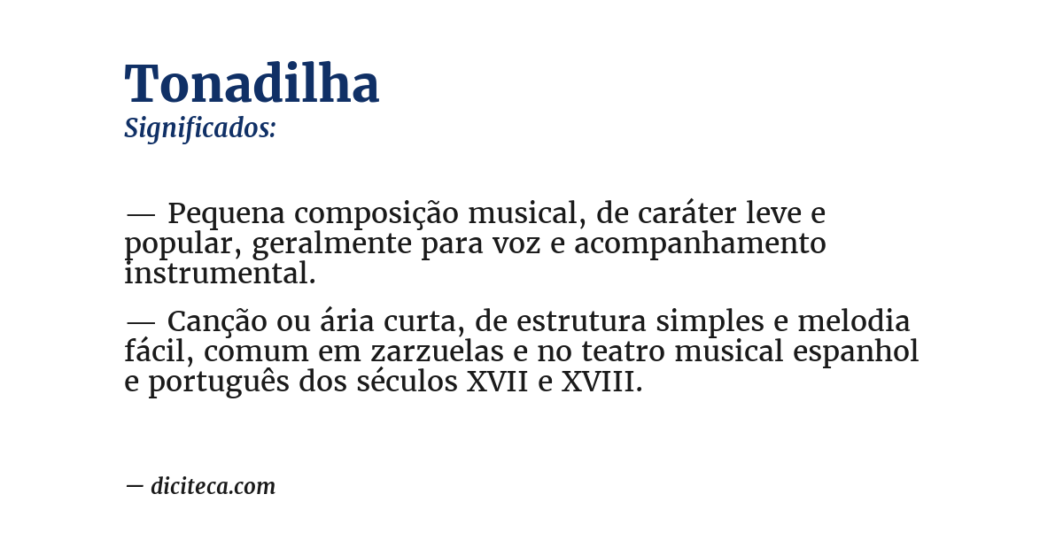 Significado de tonadilha