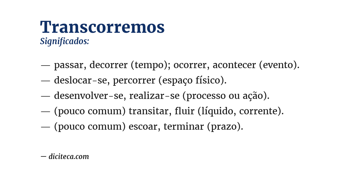 Significado de transcorremos